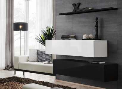 Living Room Black Wall unit Designer Cabinets Set Wall shelf Modern new Furniture